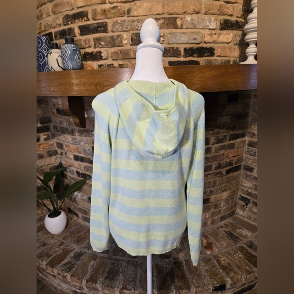 Ann Taylor LOFT Size L Stripe Sweater Hoodie - Picture 3 of 7